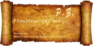 Pirnitzer Zámor névjegykártya